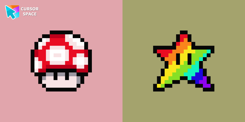 Super Mushroom Pixel cursor cursor pack